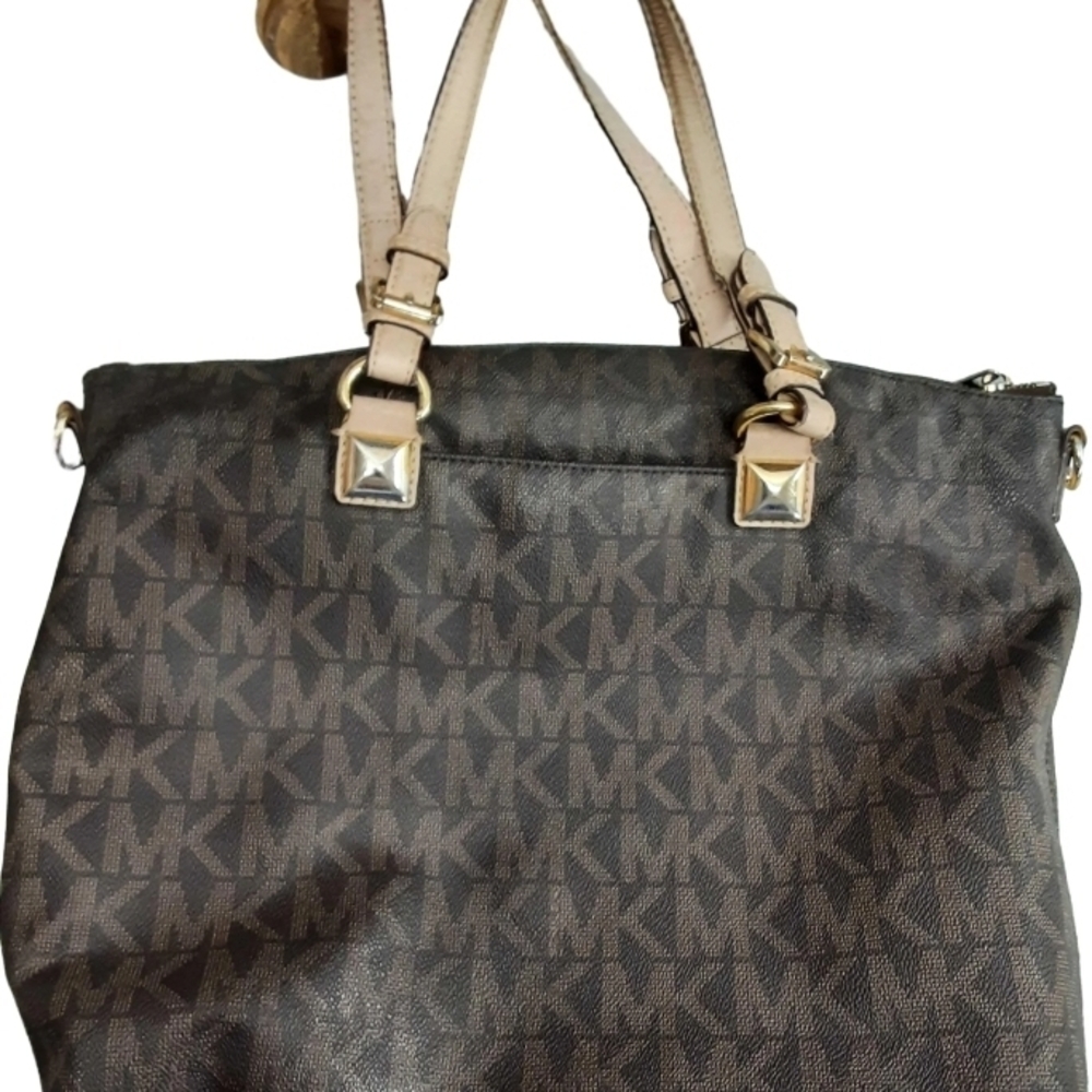 Michael Kors Black and Beige Monogram Tote